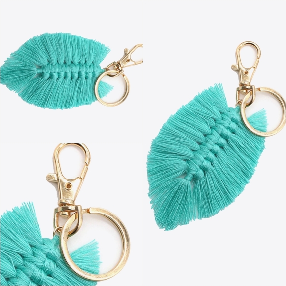 Assorted 4-Pack Leaf Shape Fringe Keychain - Picture 11 of 11